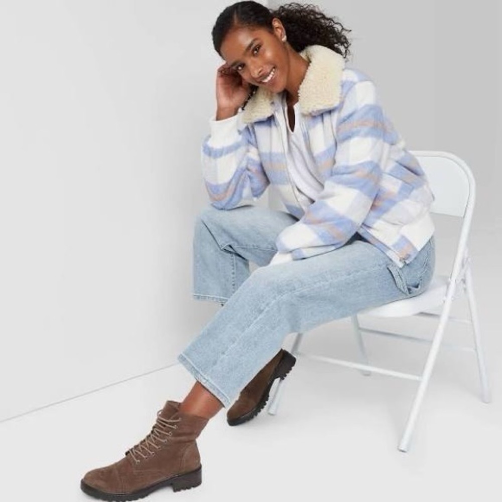 Wild Fable Plaid Bomber Jacket